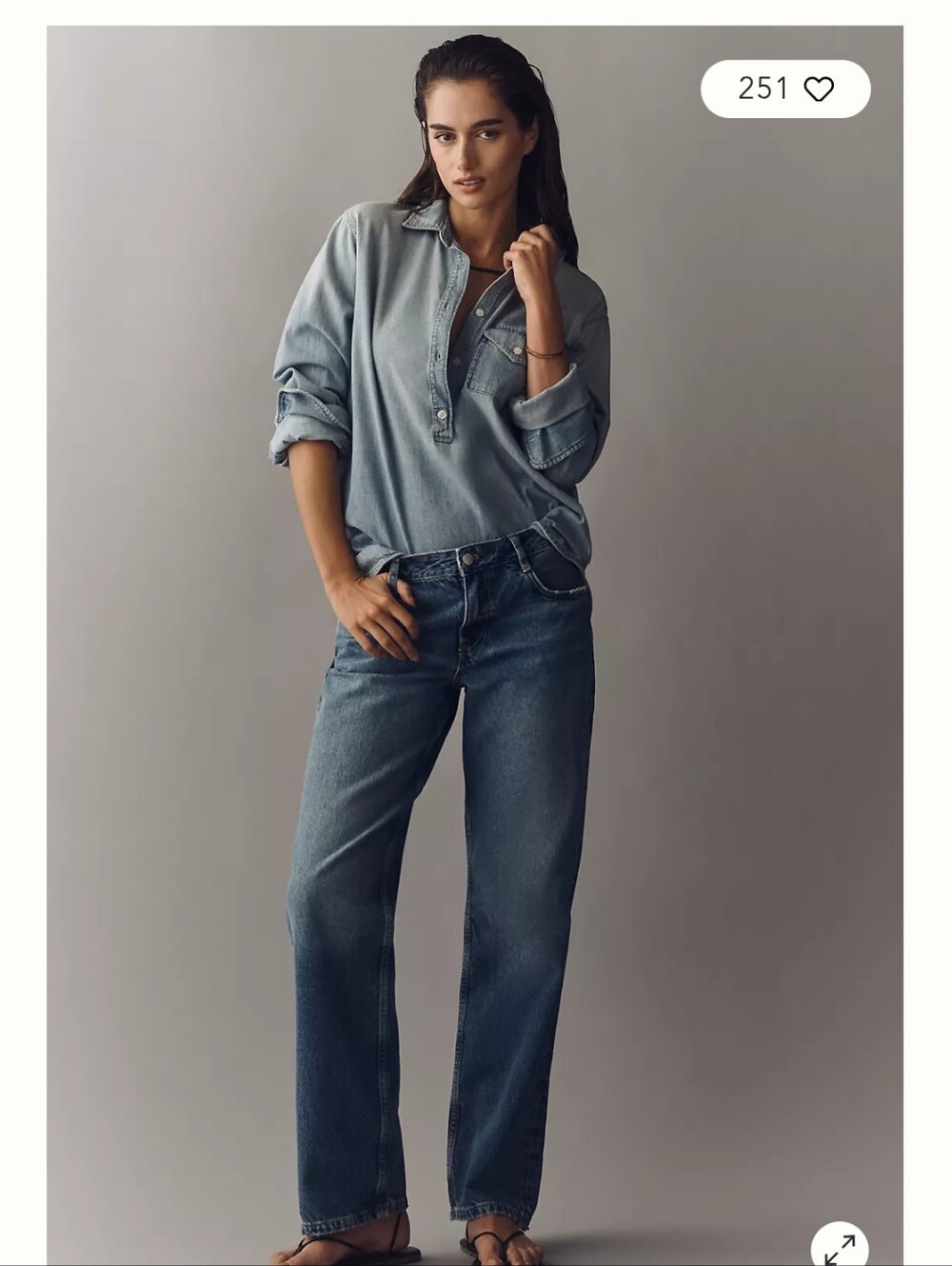Pilcro Mid Rise Straight Leg Jean
